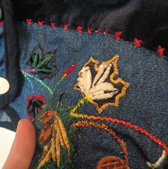 New Directions Womens Cottagecore Fall Vest Large Embroidered Patchwork Autumn - Picture 4 of 12